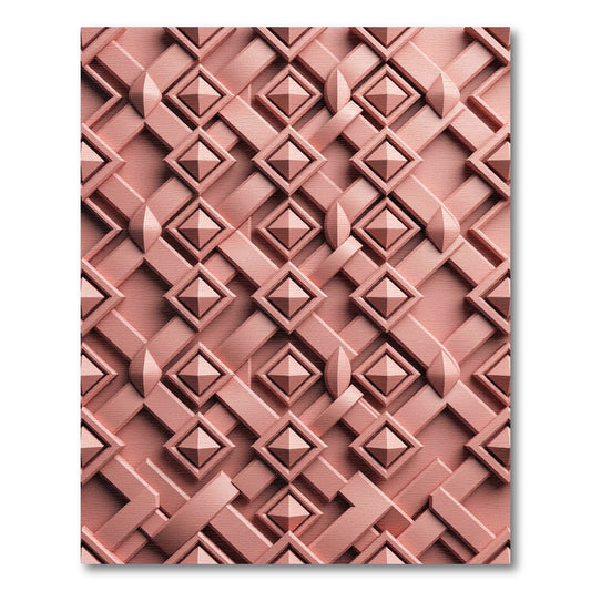 Rose Gold Geometric Diamond Relief Rug