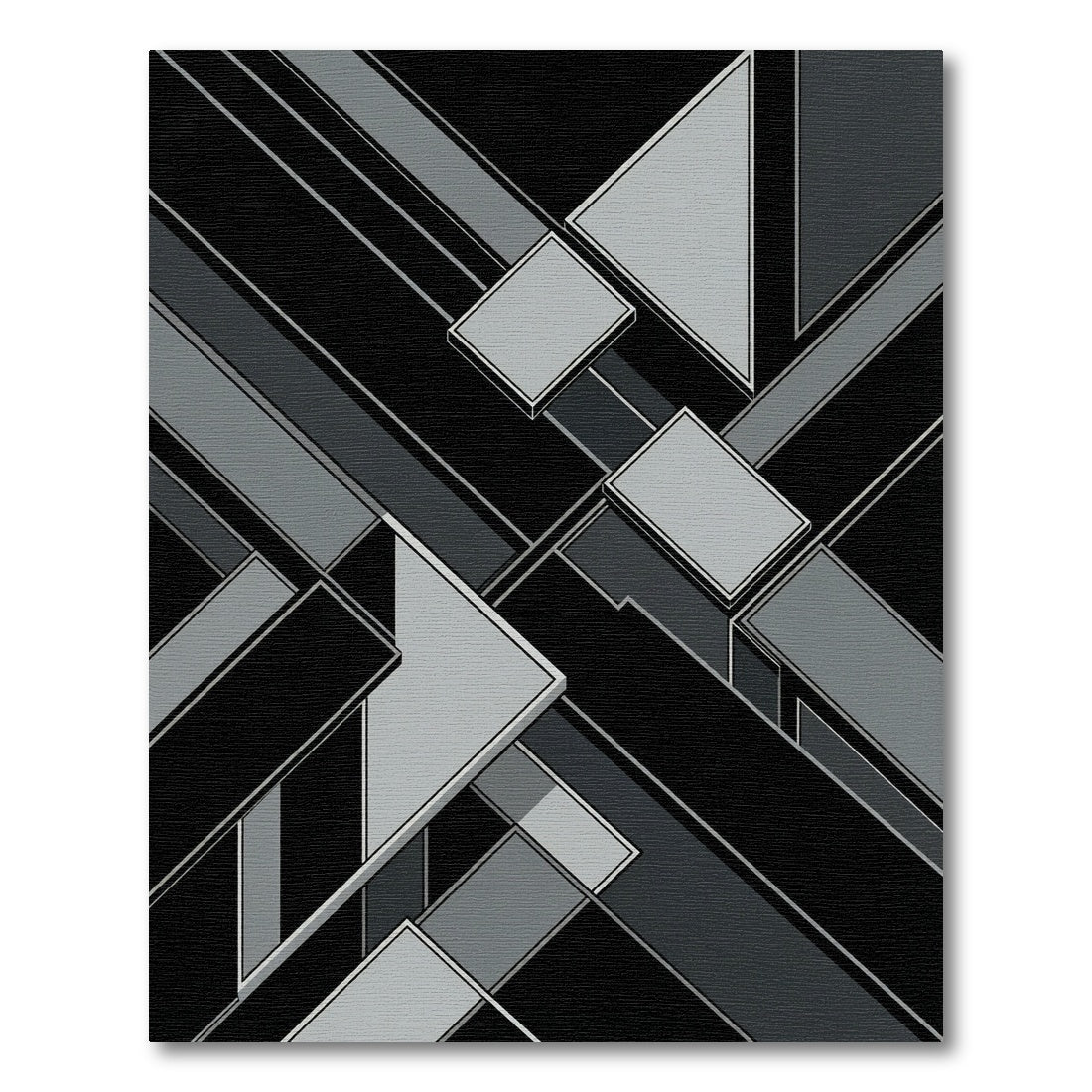 Monochromatic Geometric Abstract Composition Rug