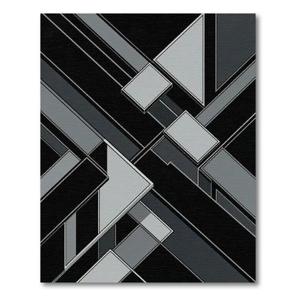 Monochromatic Geometric Abstract Composition Rug