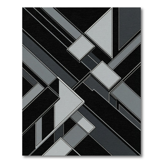 Monochromatic Geometric Abstract Composition Rug