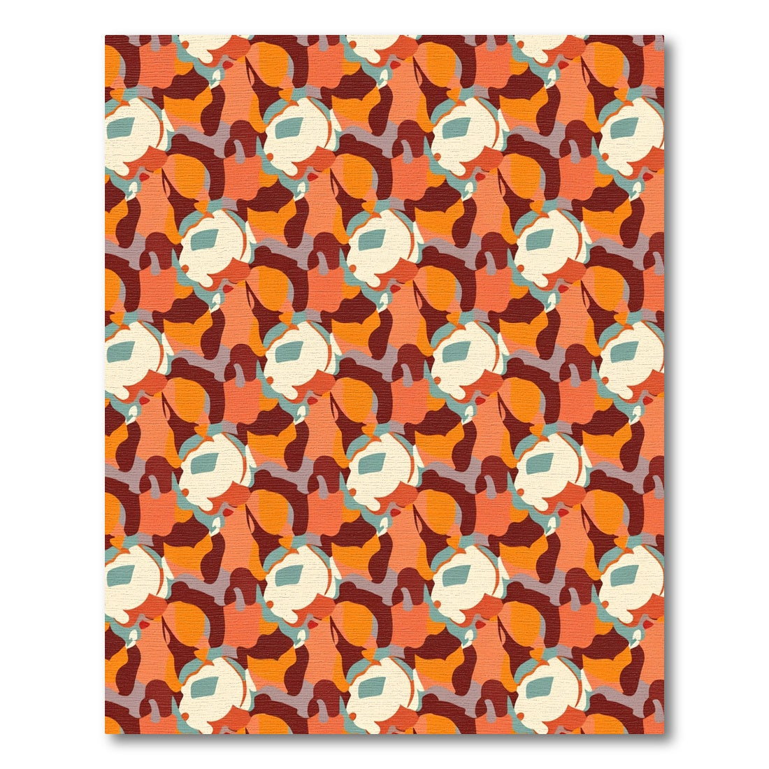 Abstract Earthy Floral Cluster Rug