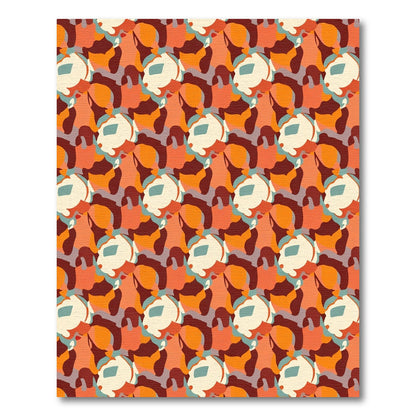 Abstract Earthy Floral Cluster Rug