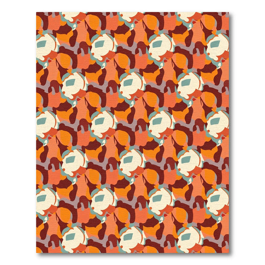 Abstract Earthy Floral Cluster Rug