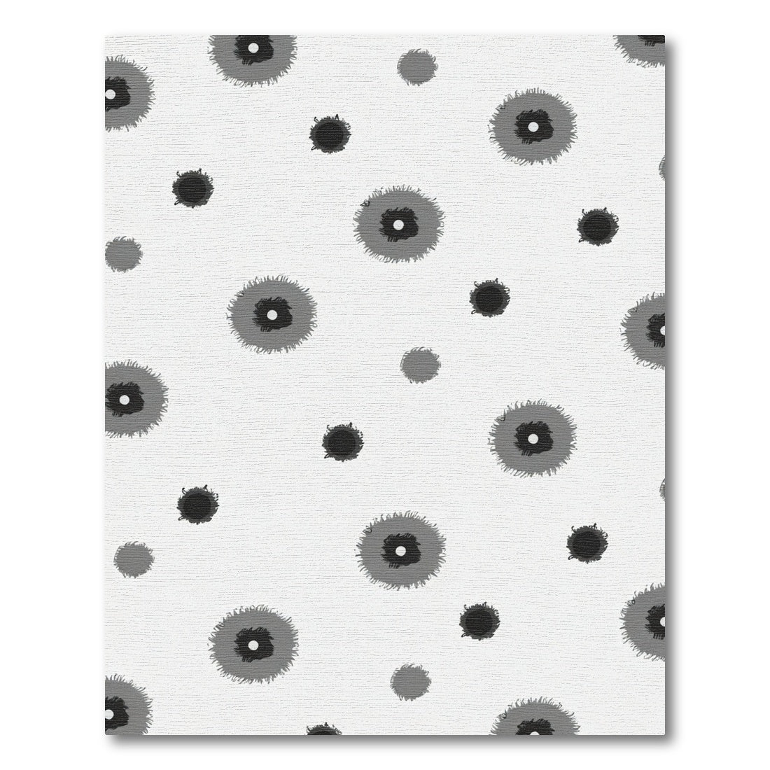 Monochromatic Grunge Floral Scatter Rug