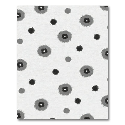 Monochromatic Grunge Floral Scatter Rug