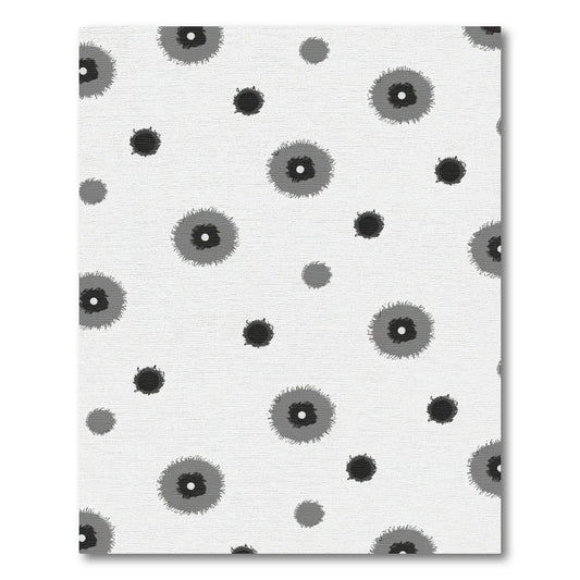 Monochromatic Grunge Floral Scatter Rug