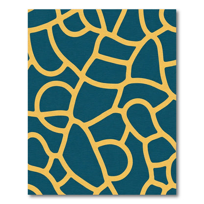 Deep Teal Organic Lattice Rug