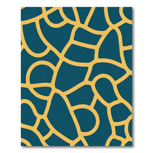 Deep Teal Organic Lattice Rug