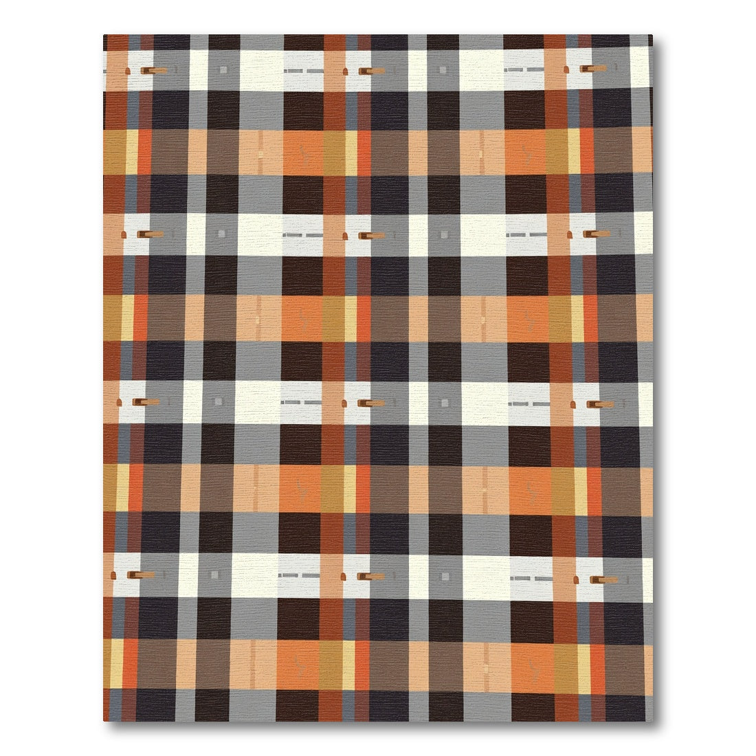 Earthy Tones Plaid Checkerboard Rug