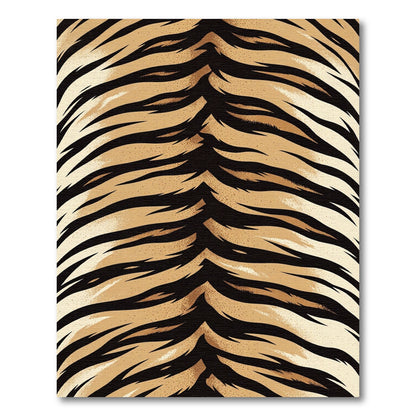 Bold Amber Tiger Stripe Animal Texture Rug