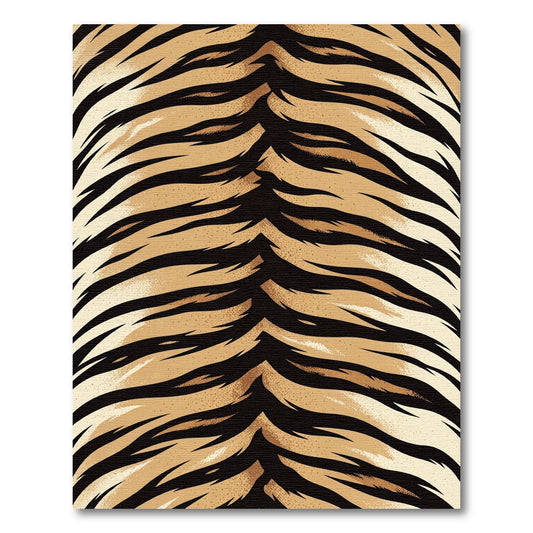 Bold Amber Tiger Stripe Animal Texture Rug