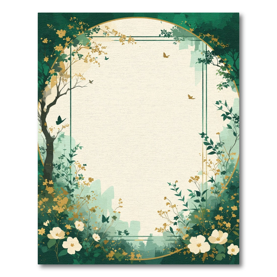 Emerald Green Floral Meadow Rug