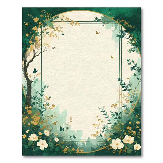 Emerald Green Floral Meadow Rug