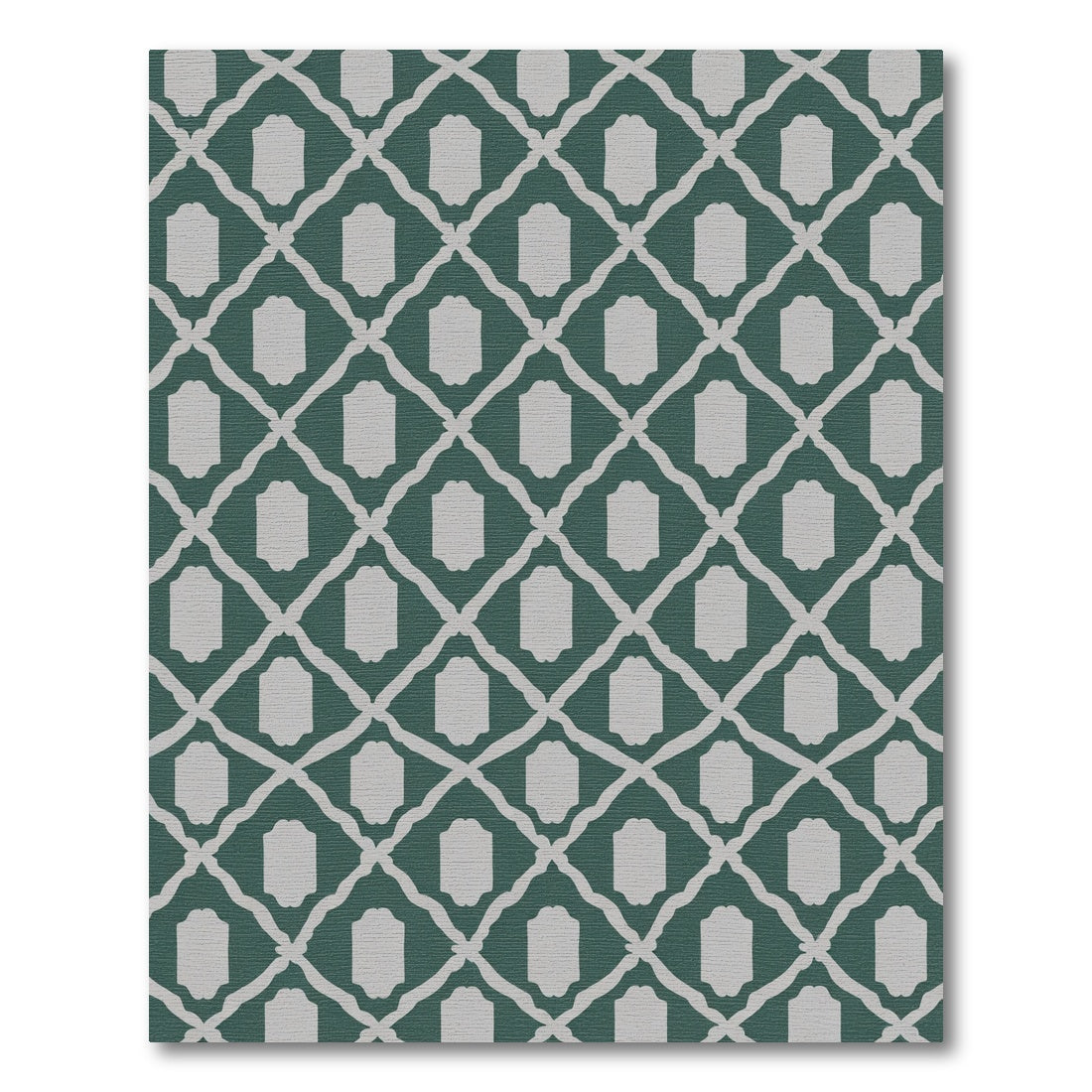 Deep Teal Lattice Arch Rug