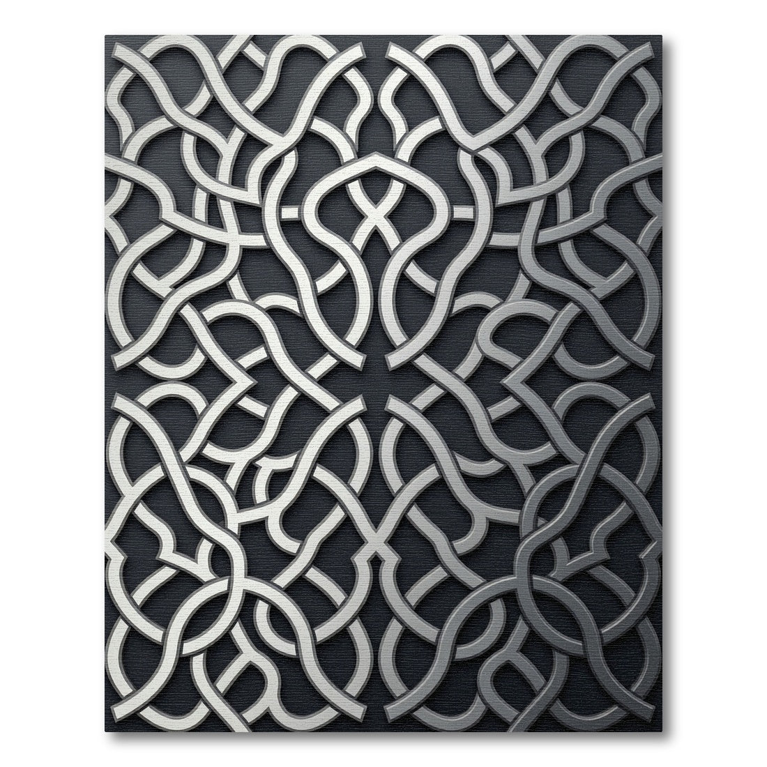 Intricate Silver Interlocking Curve Rug