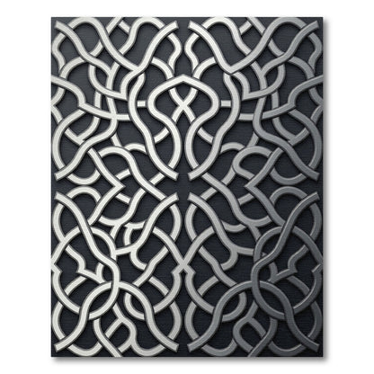 Intricate Silver Interlocking Curve Rug