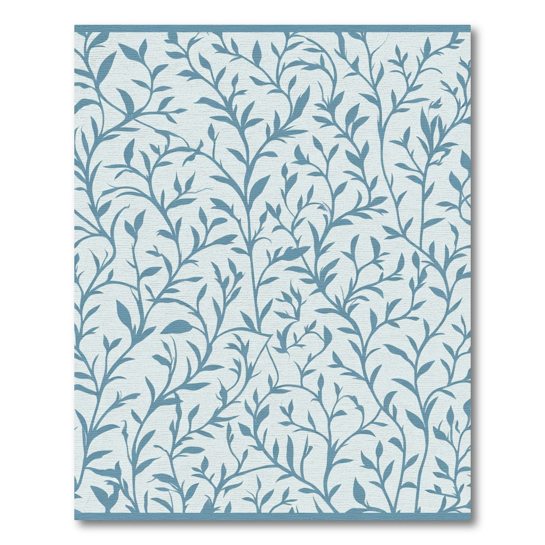 Light Blue Leafy Vine Over Pastel Rug