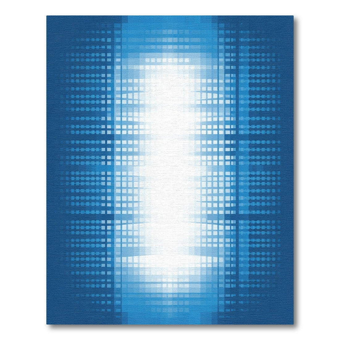 Blue Geometric Gradient Square Focus Rug