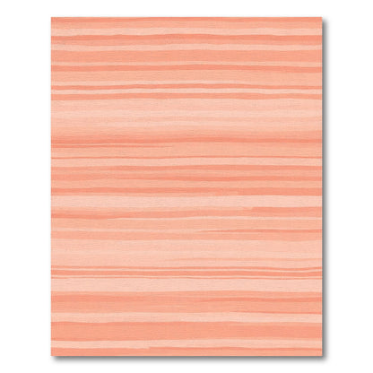 Salmon Coral Textured Stripe Rug