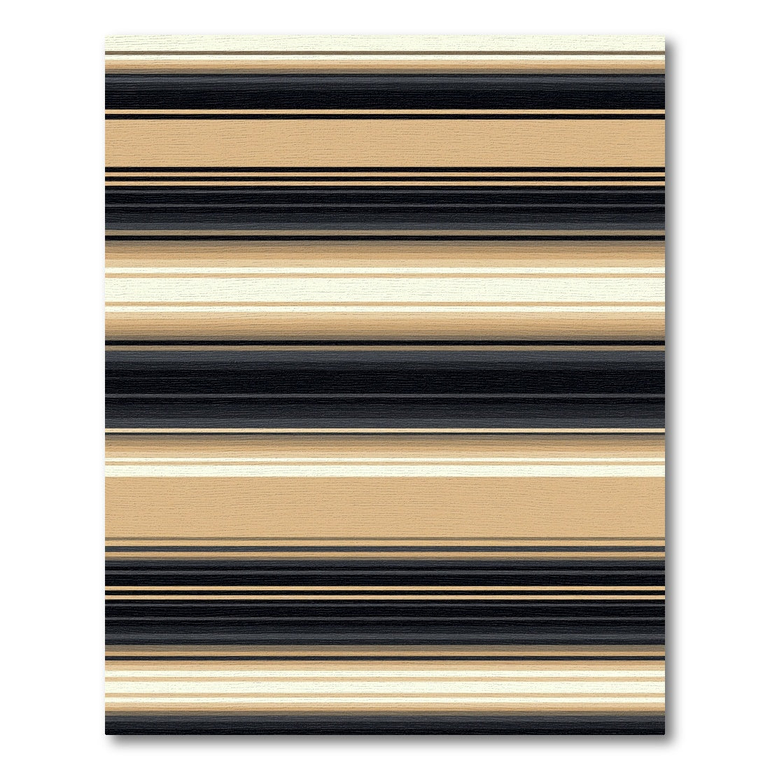 Modern Beige and Black Linear Stripe Rug