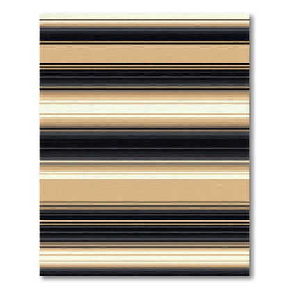 Modern Beige and Black Linear Stripe Rug