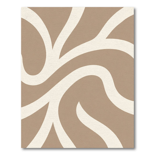 Creamy Beige Abstract Swirl Rug