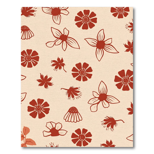 Terracotta Floral Medley Seamless Arrangement Rug