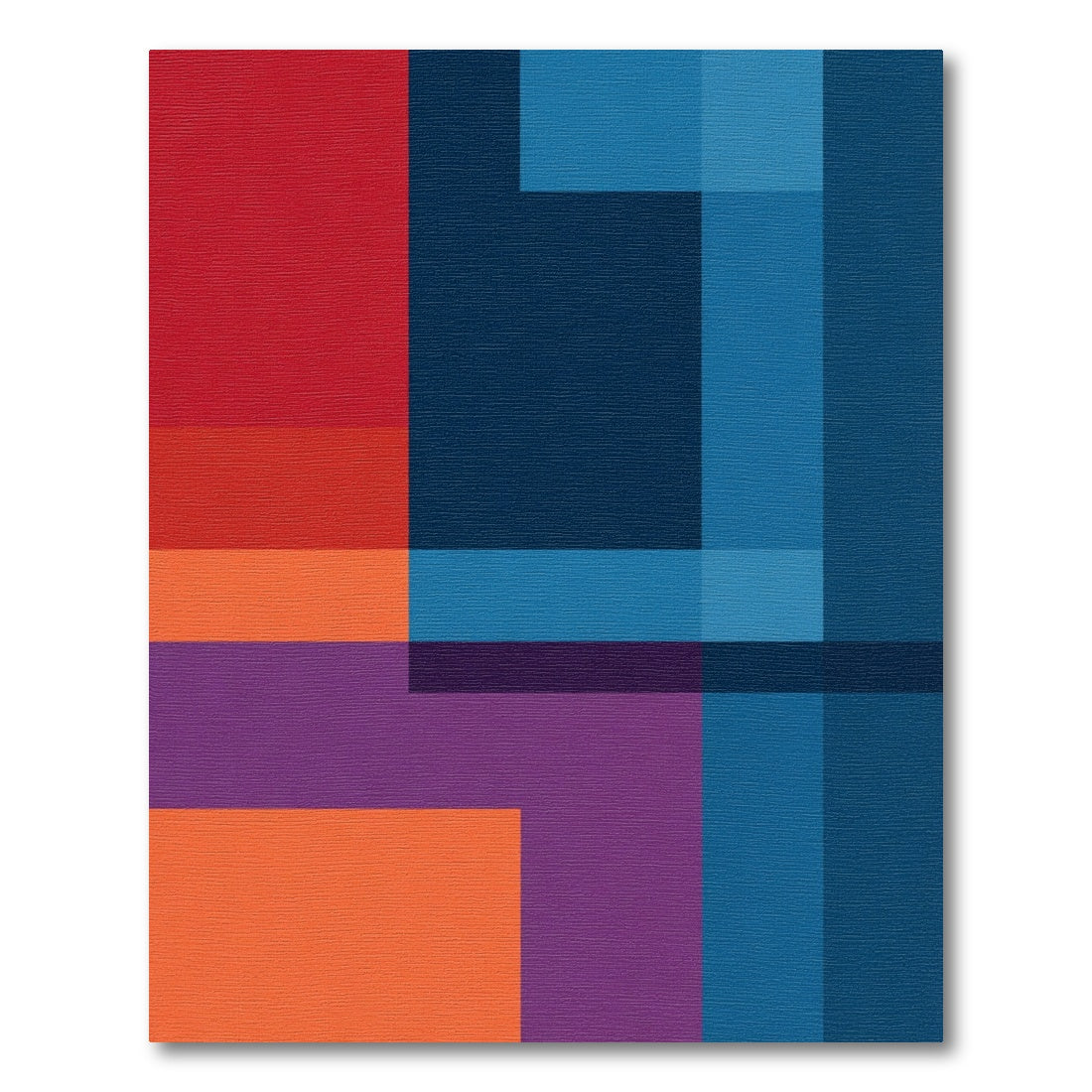 Bold Geometric Color Block Rug