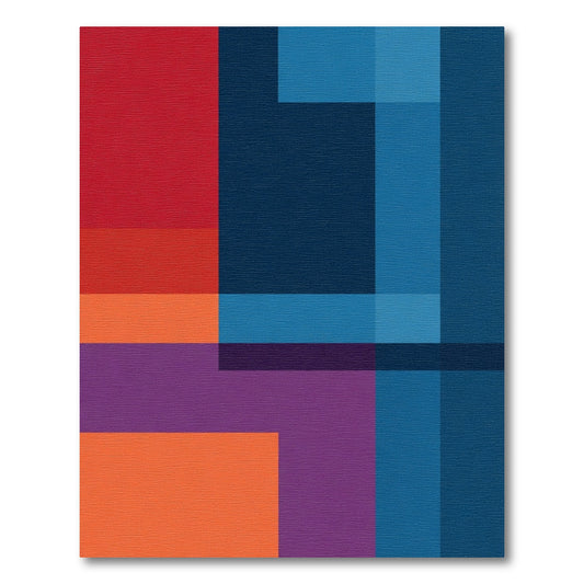 Bold Geometric Color Block Rug
