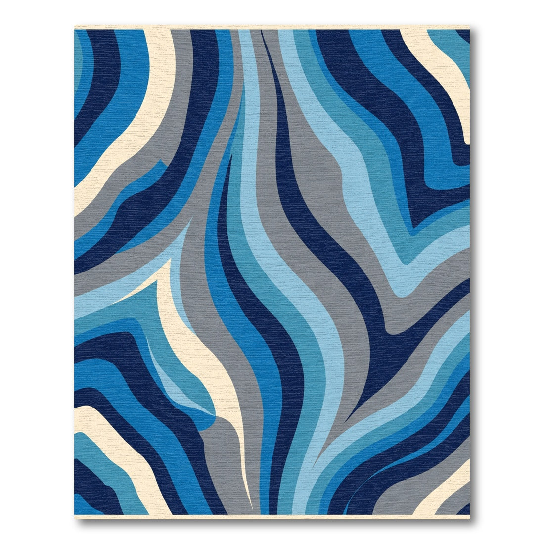 Blue Wave Abstract Swirl Rug