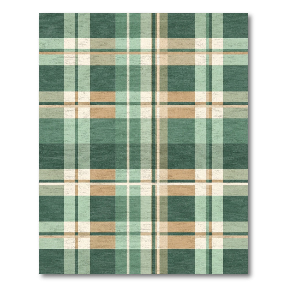 Classic Sage Green Plaid Tartan Rug