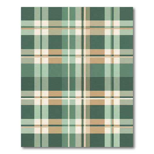 Classic Sage Green Plaid Tartan Rug