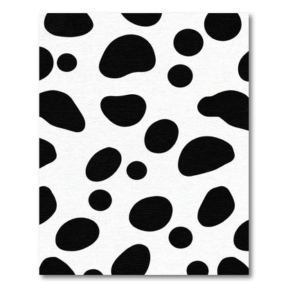 Black White Spotted Organic Shape Rug