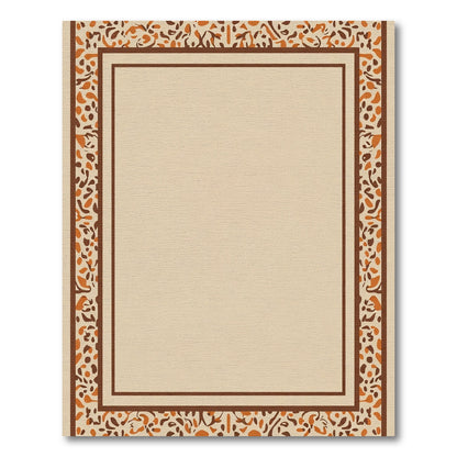 Earthy Speckled Border Cream Rug