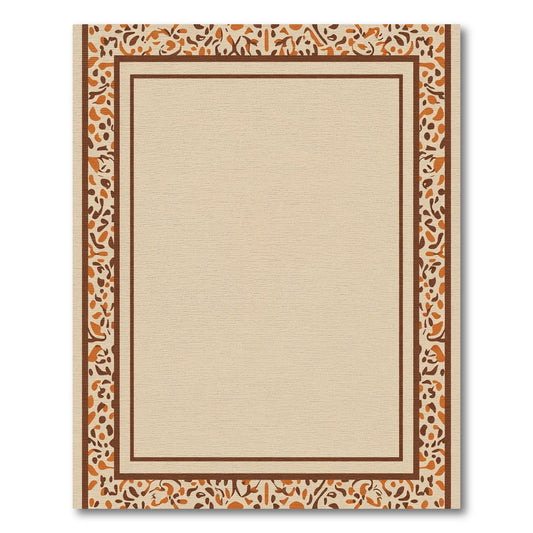 Earthy Speckled Border Cream Rug