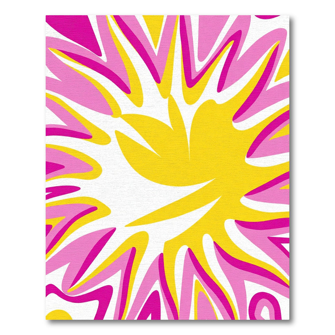 Vibrant Pink Yellow Burst Abstract Rug