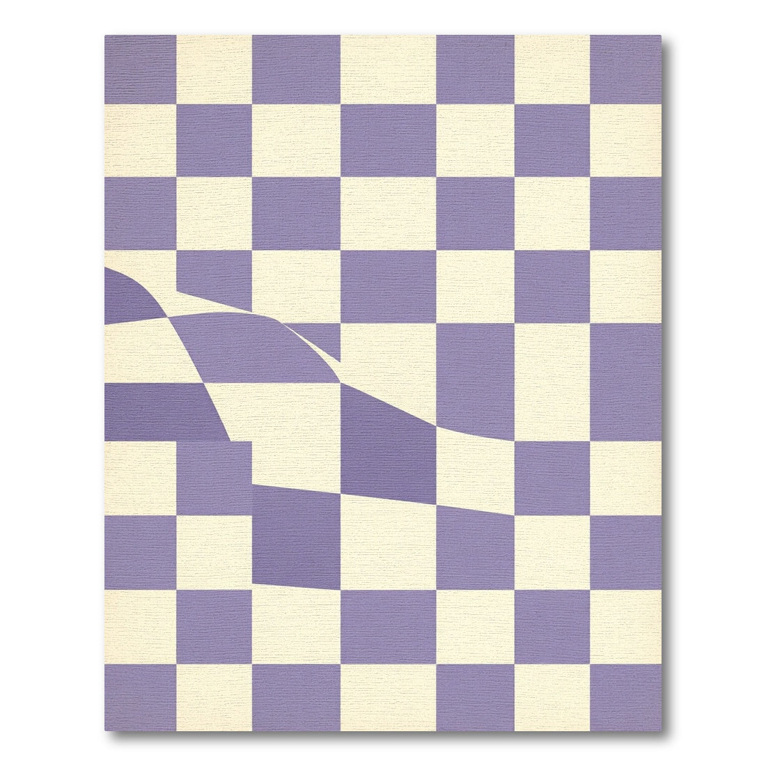 Lilac White Checkerboard Wave Rug