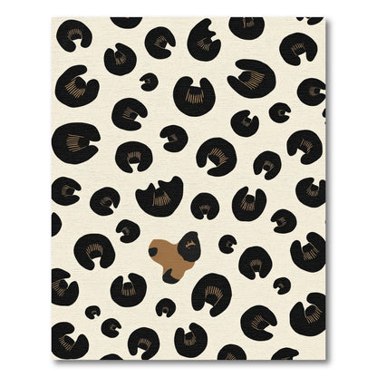 Bold Black Tan Leopard Spots Rug