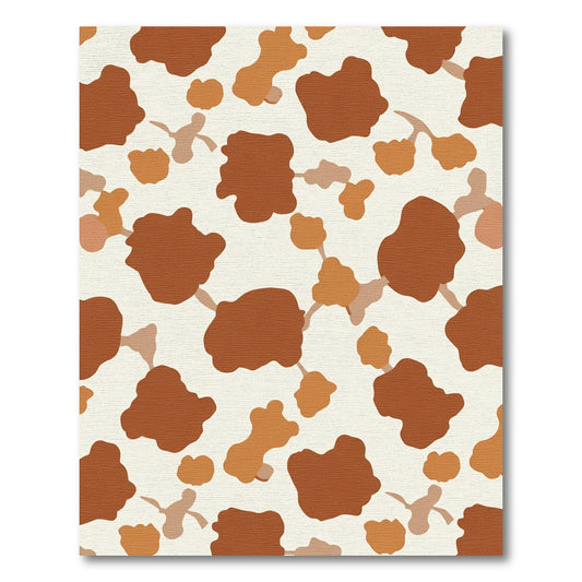 Earthy Brown Cow Spot Cluster Rug