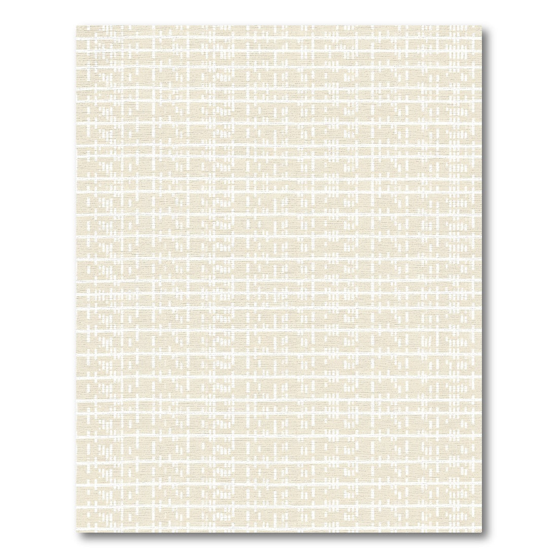 Cream Beige Linear Grid Texture Rug