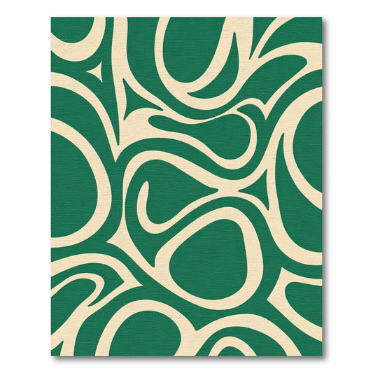 Emerald Cream Abstract Swirl Rug