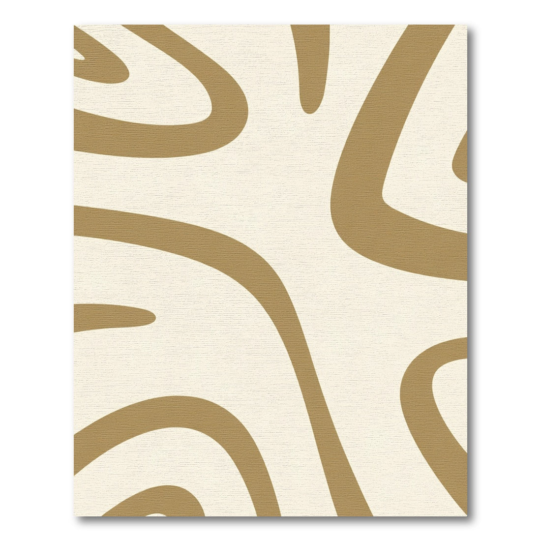 Golden Tan Abstract Organic Swirl Rug