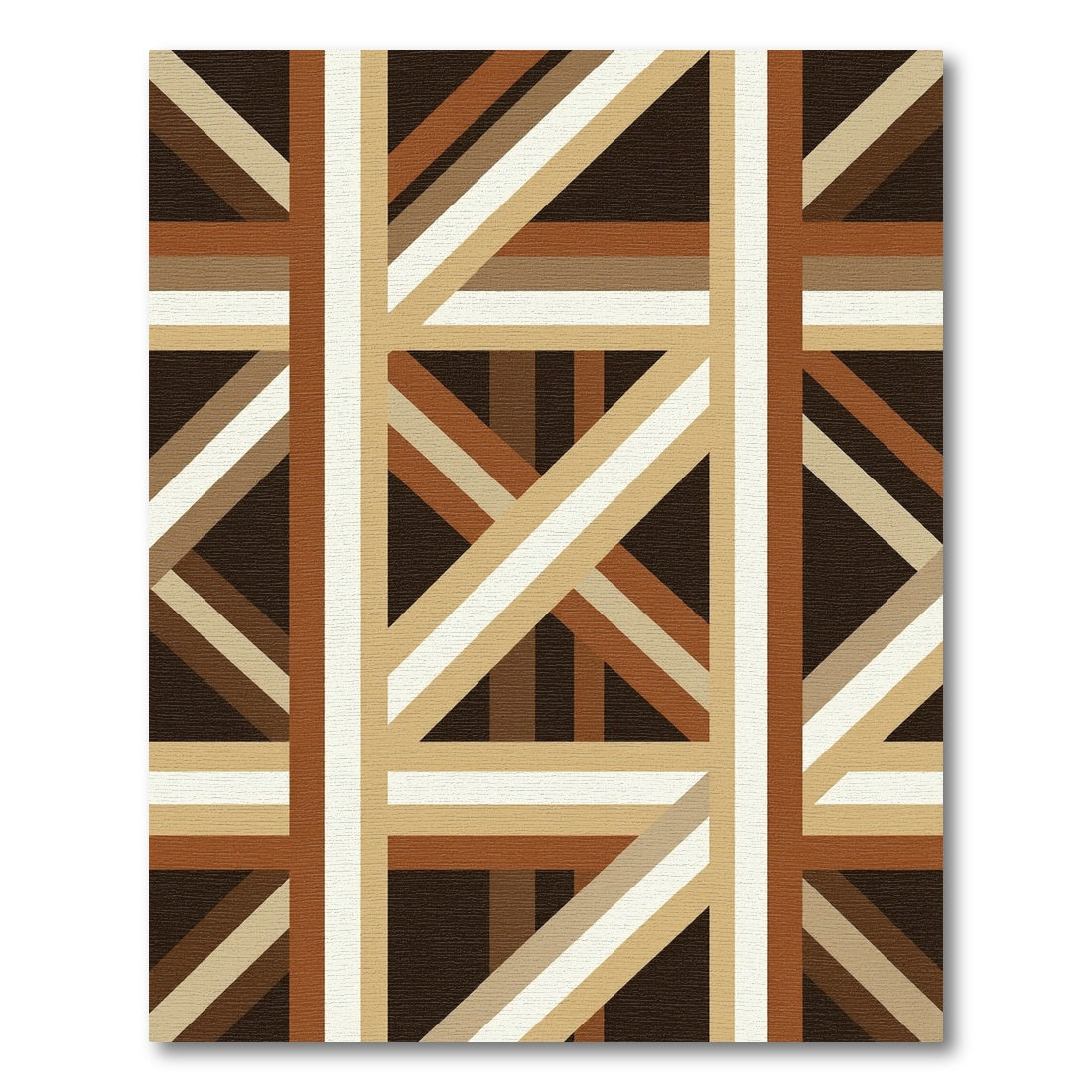 Earthy Tones Geometric Intersecting Lines Rug