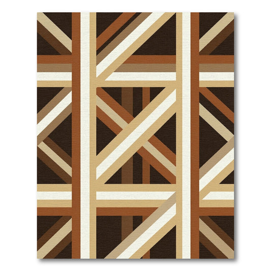 Earthy Tones Geometric Intersecting Lines Rug