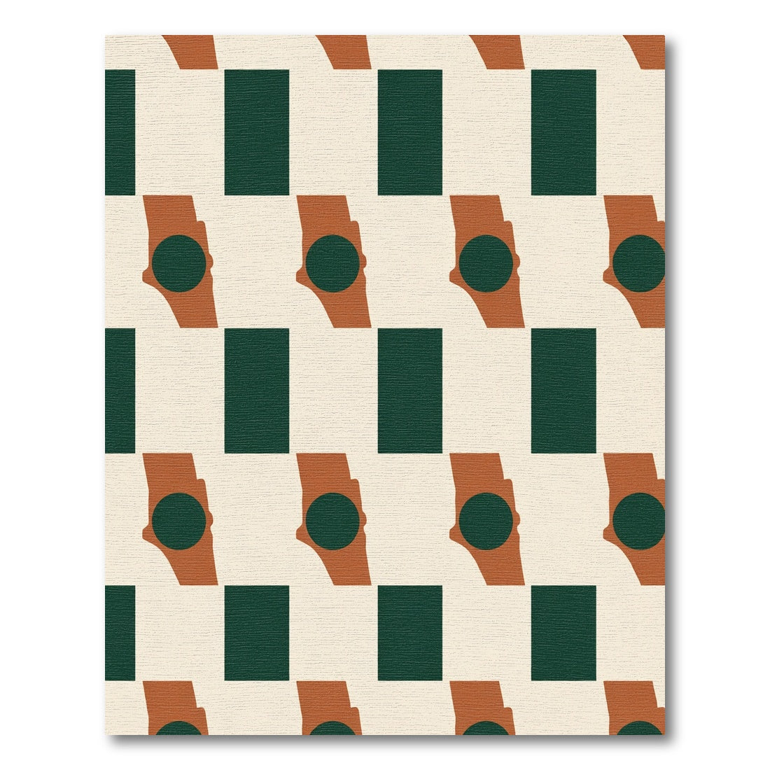 Geometric Hand With Circle Pattern Rug