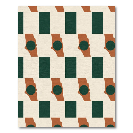 Geometric Hand With Circle Pattern Rug