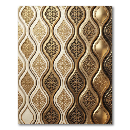 Elegant Gold Filigree Drop Rug
