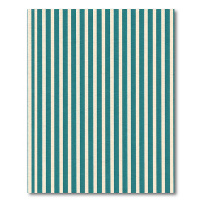 Teal Cream Vertical Stripe Rug