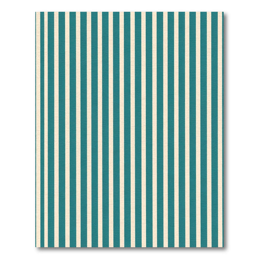 Teal Cream Vertical Stripe Rug