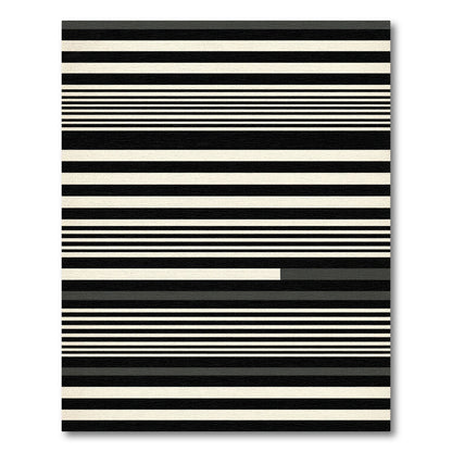 Bold Black White Striped Horizon Rug